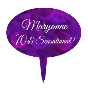 Elegant Purple 70 and Sensational Birthday Party Cake Topper