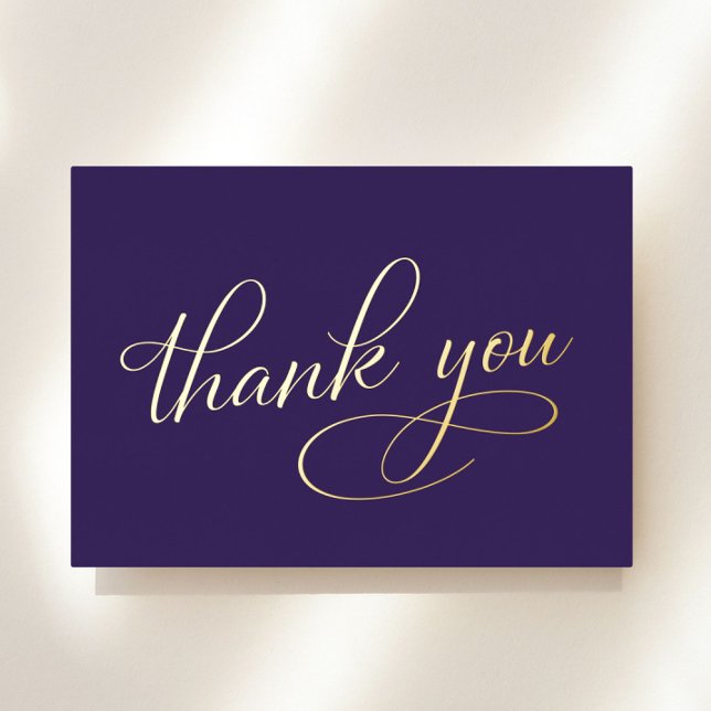 Elegant Purple 70th Birthday Foil Thank You Card (Creator Uploaded)