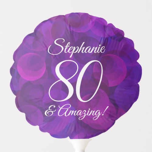 Elegant Purple 80 and Amazing Birthday Party Balloon