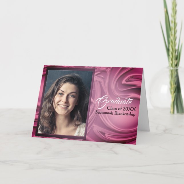 Elegant Purple Abstract Graduation Photo Party Invitation (Front)