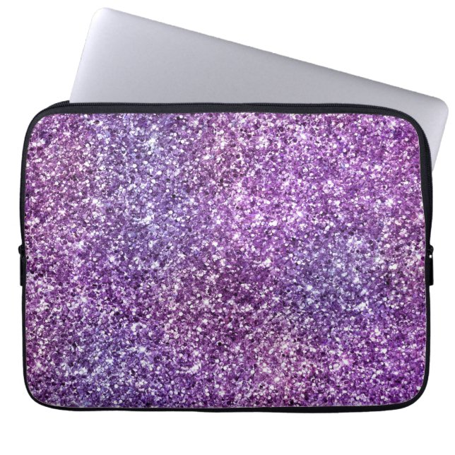 Elegant Purple Abstract Stylish Chic Pattern Laptop Sleeve (Front)