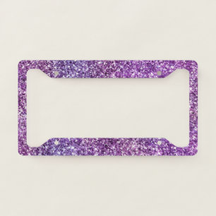 Elegant Purple Abstract Stylish Chic Pattern License Plate Frame