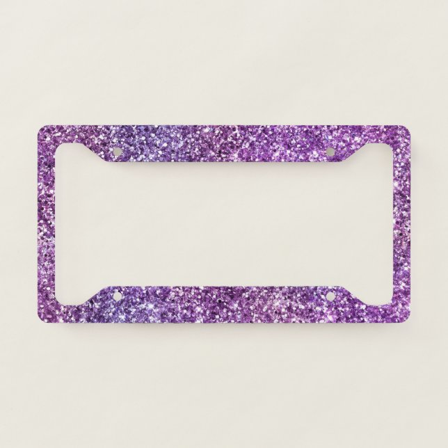 Elegant Purple Abstract Stylish Chic Pattern License Plate Frame (Front)