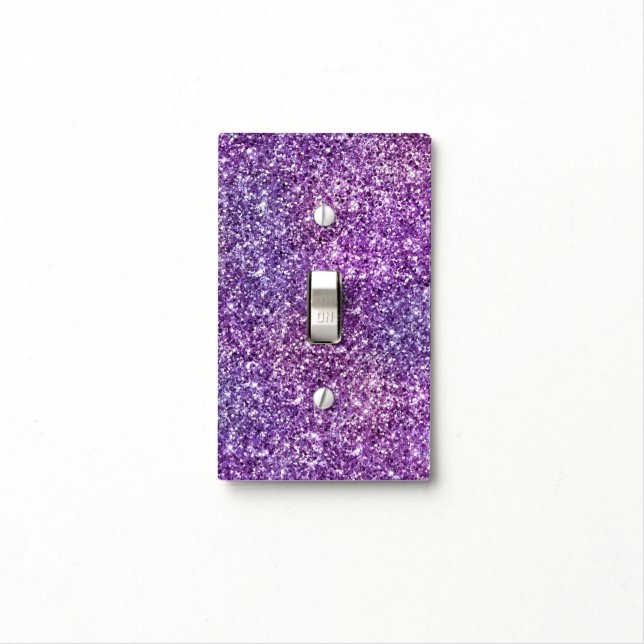 Elegant Purple Abstract Stylish Chic Pattern Light Switch Cover (In Situ)