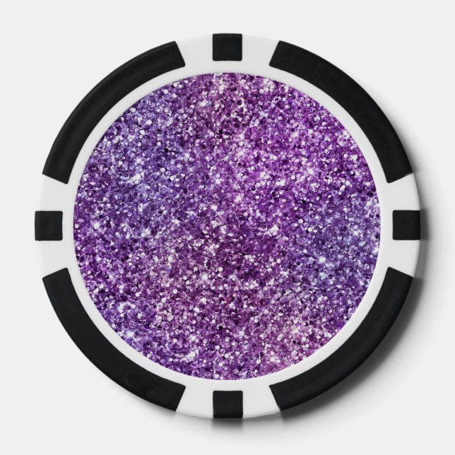 Elegant Purple Abstract Stylish Chic Pattern Poker Chips (Front)