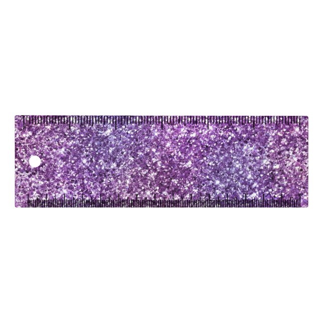 Elegant Purple Abstract Stylish Chic Pattern Ruler (Front)