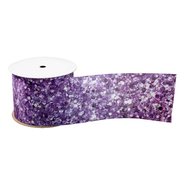 Elegant Purple Abstract Stylish Chic Pattern Satin Ribbon (Spool)
