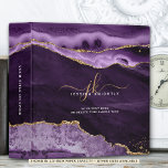 Elegant Purple Agate Gold Glitter Script Monogram 3 Ring Binder<br><div class="desc">Personalized purple agate, geode and marble binder with gold glitter sparkle and elegant calligraphy script monogram initials and name for a stylish or professional look. ASSISTANCE: For help with design modification or personalization, color change, resizing or transferring the design to another product or would like coordinating items, contact the designer...</div>