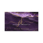 Elegant Purple Agate Gold Glitter Script Monogram