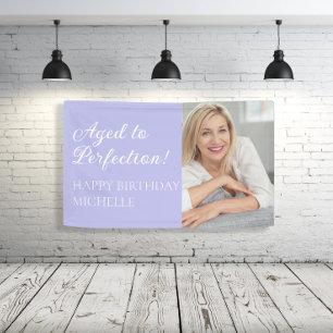 Elegant Purple Aged to Perfection Photo Banner