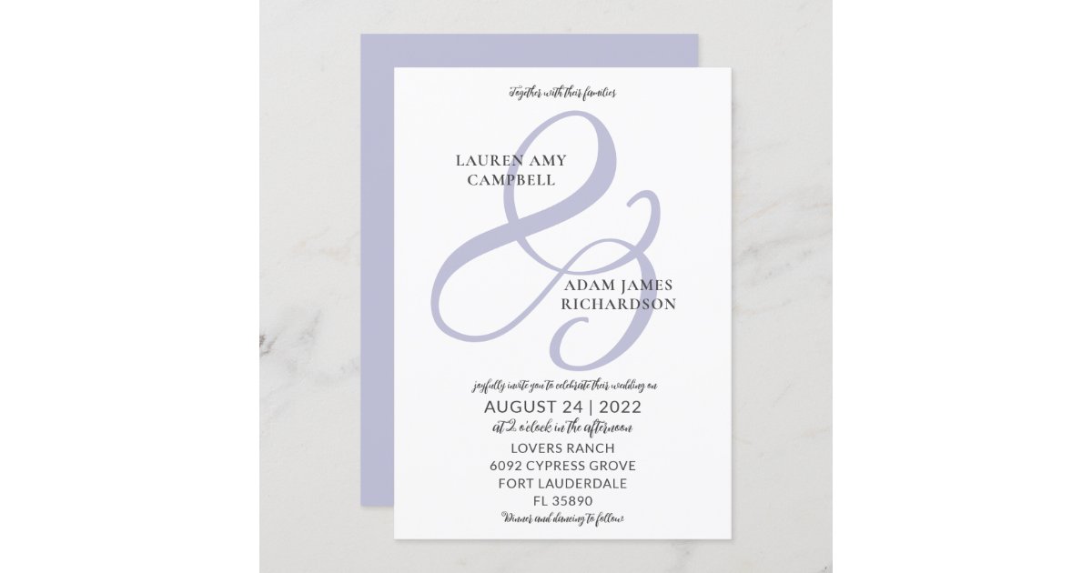 Lively Ampersand Invitations in Blue