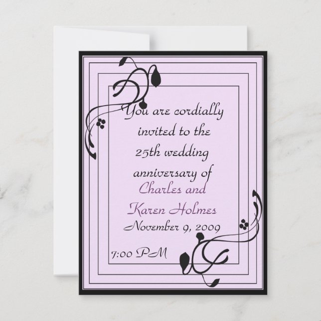 Elegant Purple and Black Invitation (Front)