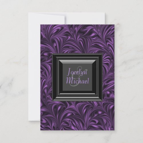 Elegant Purple and Black Wedding RSVP