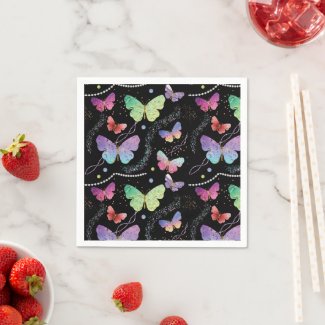 Elegant Purple and Blue Bright Butterflies