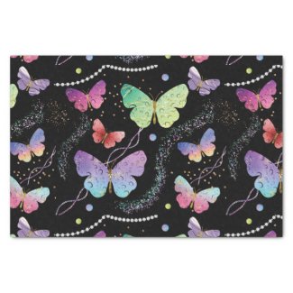 Elegant Purple and Blue Bright Butterflies