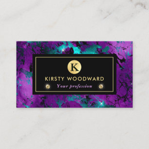 Elegant Purple and Blue Galaxy Marble Business Card