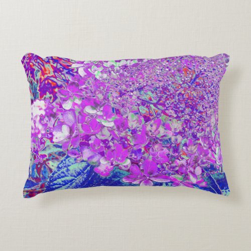 Elegant Purple and Blue Limelight Hydrangea Accent Pillow