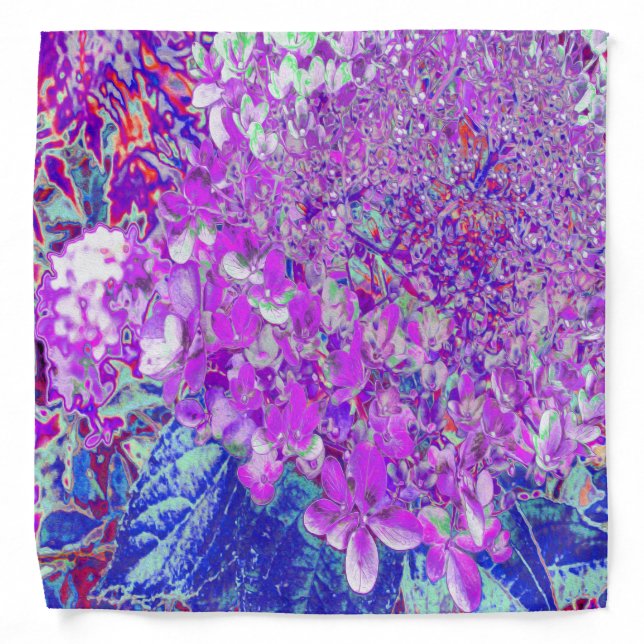 Elegant Purple and Blue Limelight Hydrangea Bandana (Front)