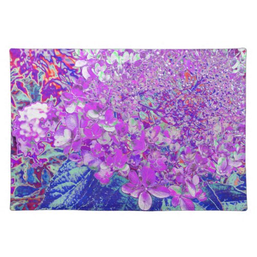 Elegant Purple and Blue Limelight Hydrangea Cloth Placemat