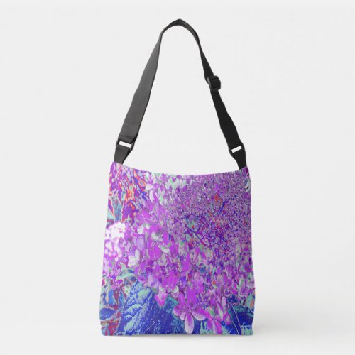 Elegant Purple and Blue Limelight Hydrangea Crossbody Bag