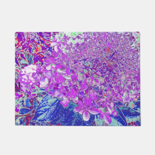 Elegant Purple and Blue Limelight Hydrangea Doormat