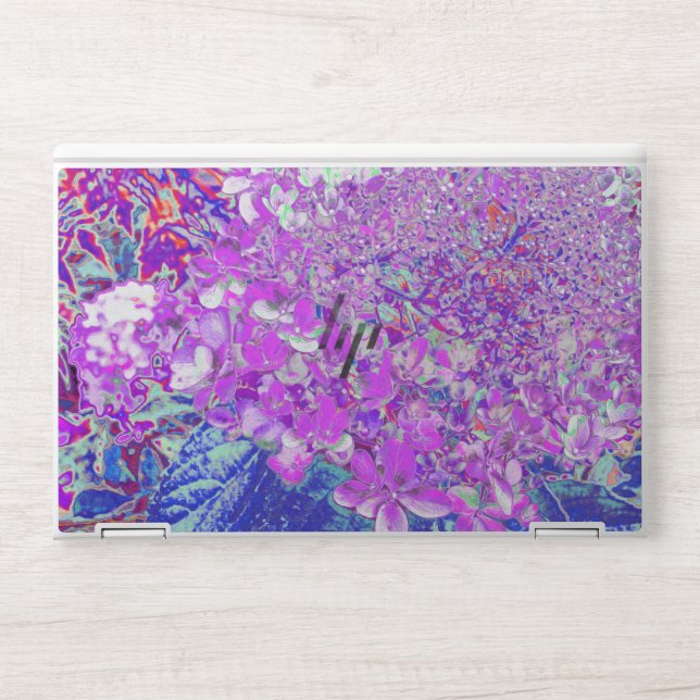 Elegant Purple and Blue Limelight Hydrangea HP Laptop Skin (Front)
