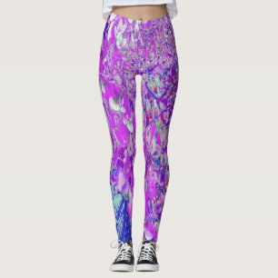 Elegant Purple and Blue Limelight Hydrangea Leggings