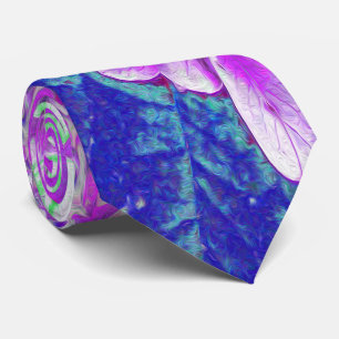 Elegant Purple and Blue Limelight Hydrangea Neck Tie
