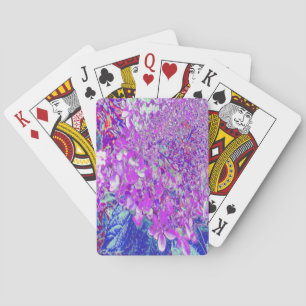 Elegant Purple and Blue Limelight Hydrangea Poker Cards