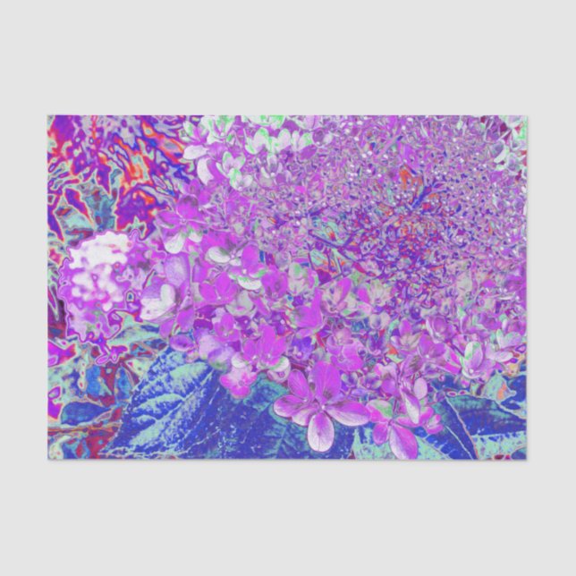 Elegant Purple and Blue Limelight Hydrangea Tissue Paper (Front)