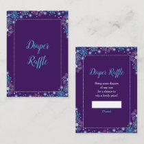 Elegant Purple and Blue Snowflakes Baby Shower Enclosure Card