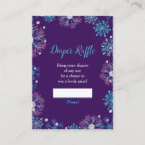 Elegant Purple and Blue Snowflakes Baby Shower Enclosure Card