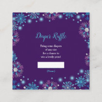 Elegant Purple and Blue Snowflakes Baby Shower Enclosure Card