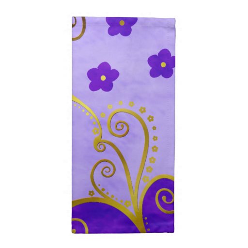 Elegant Purple and Gold Dinner Napkins | Zazzle