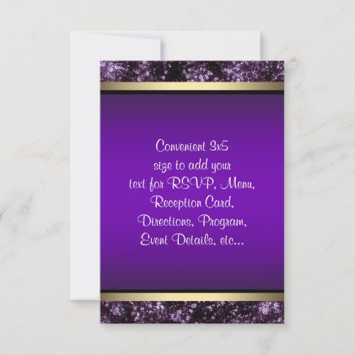 Elegant Purple and Gold RSVP Invitations