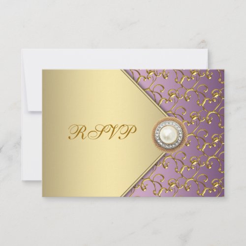 Elegant Purple and Gold RSVP Template