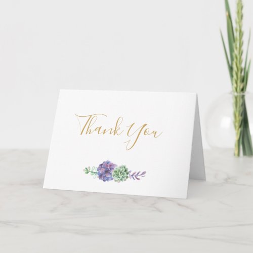 Elegant Purple and gold Thank you Card