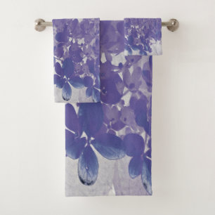 Elegant Purple and Gray Limelight Hydrangea Bath Towel Set