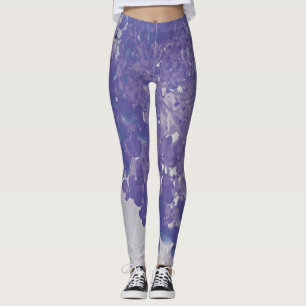 Elegant Purple and Gray Limelight Hydrangea Leggings