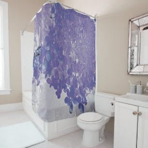 Elegant Purple and Gray Limelight Hydrangea Shower Curtain