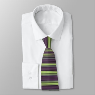 Elegant purple and green stripes neck tie