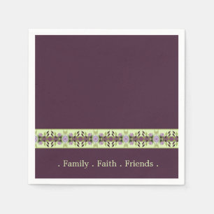 Elegant Purple and Mauve Floral Napkins
