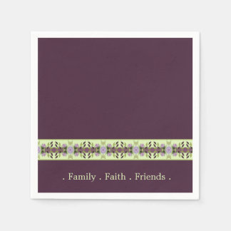 Elegant Purple and Mauve Floral Napkins