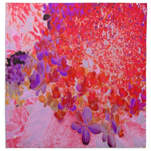 Elegant Purple and Orange Limelight Hydrangea Cloth Napkin