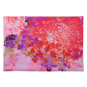 Elegant Purple and Orange Limelight Hydrangea Cloth Placemat