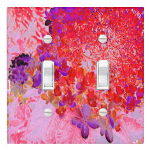 Elegant Purple and Orange Limelight Hydrangea Light Switch Cover