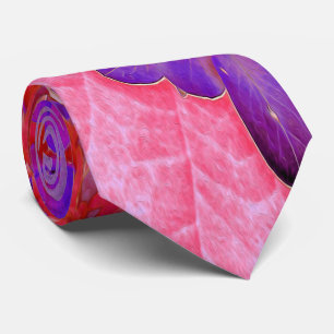 Elegant Purple and Orange Limelight Hydrangea Neck Tie