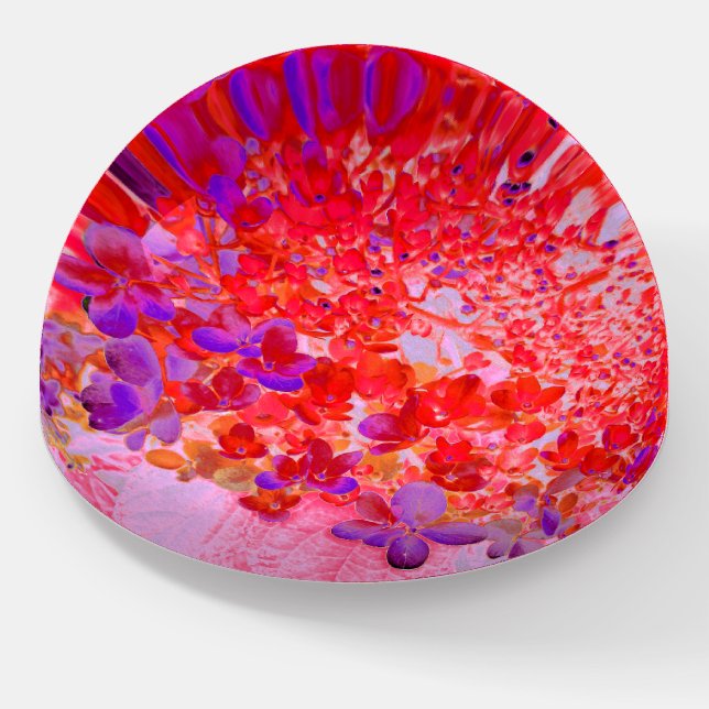 Elegant Purple and Orange Limelight Hydrangea Paperweight (Angled)