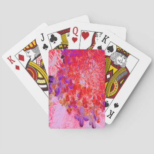 Elegant Purple and Orange Limelight Hydrangea Poker Cards