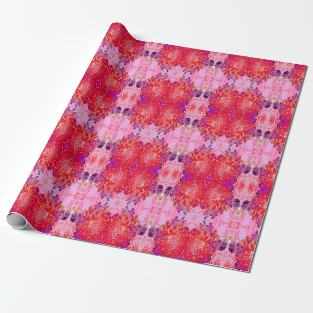Elegant Purple and Orange Limelight Hydrangea Wrapping Paper (Unrolled)